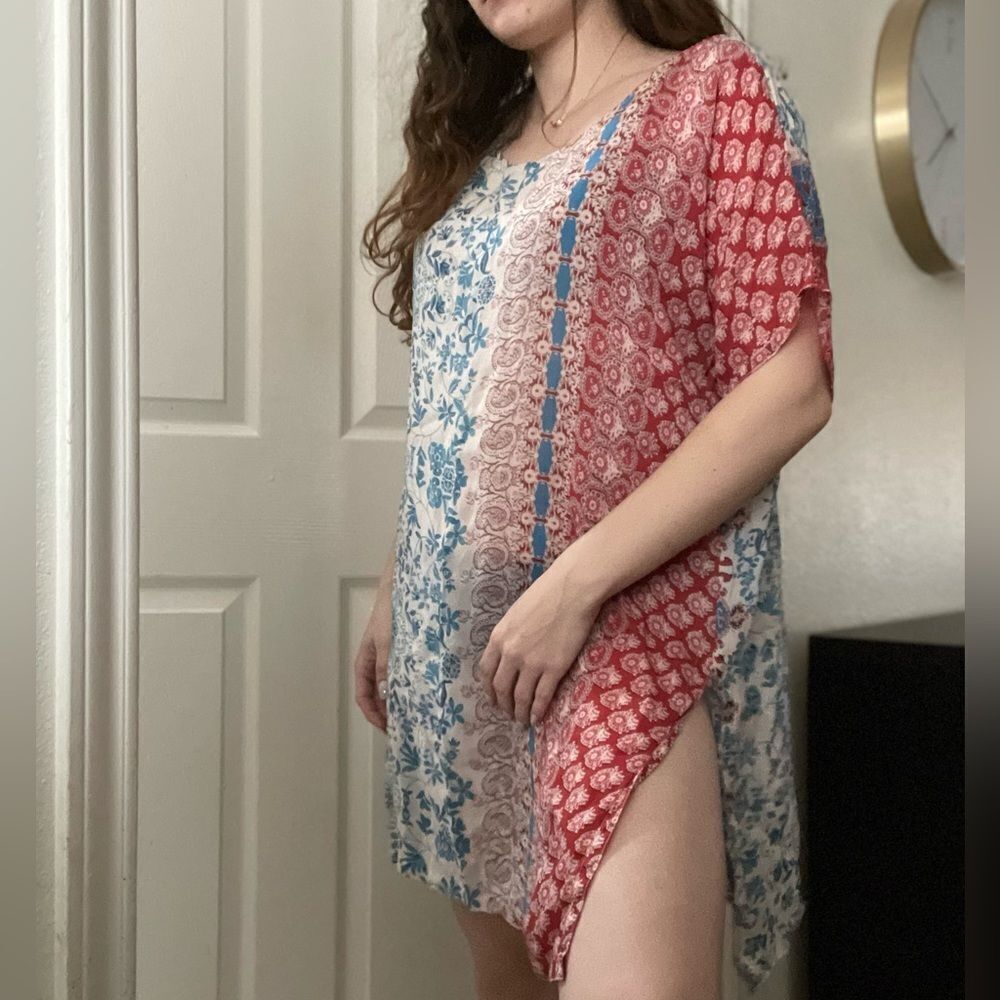 Johnny‎ Was Bohemian Mixed Print Bayla Side Slit Tunic Large - Picture 4 of 5